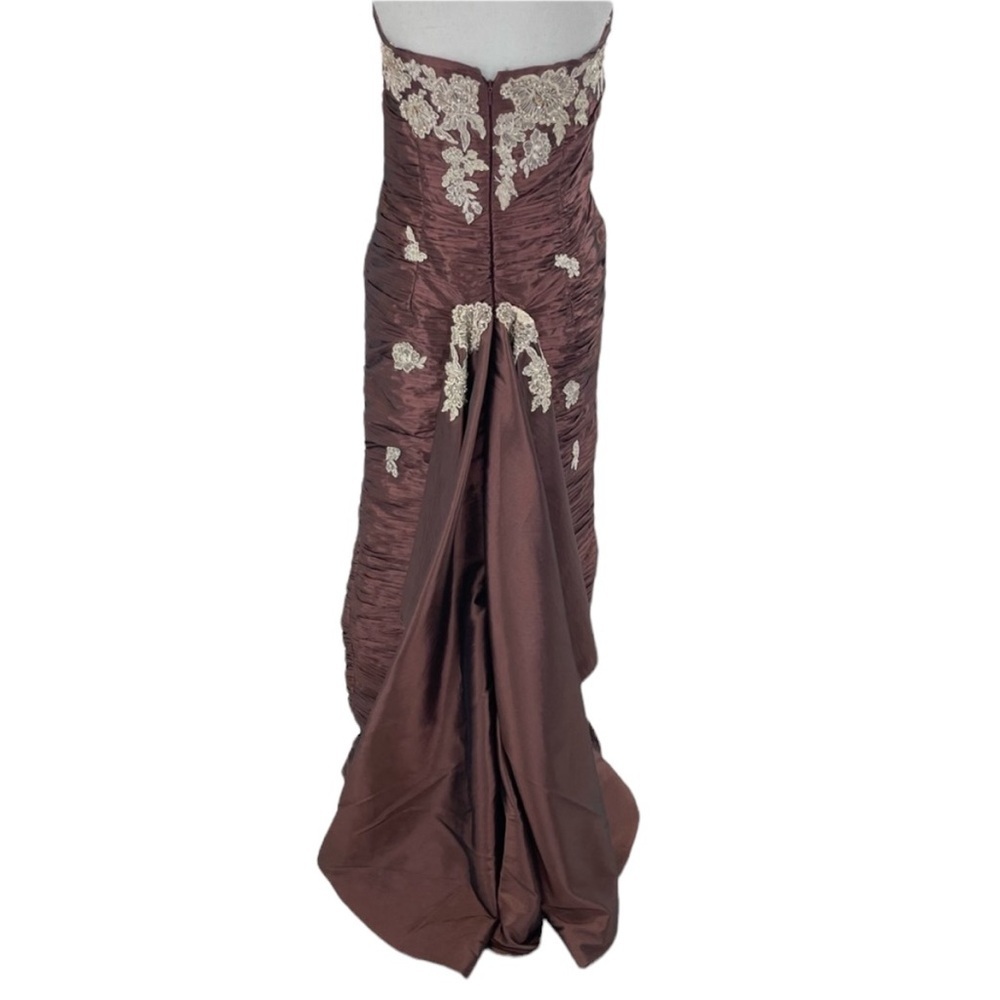 Jovani Sweetheart Strapless Beaded Gown Dress Small Bronze - Picture 5 of 16